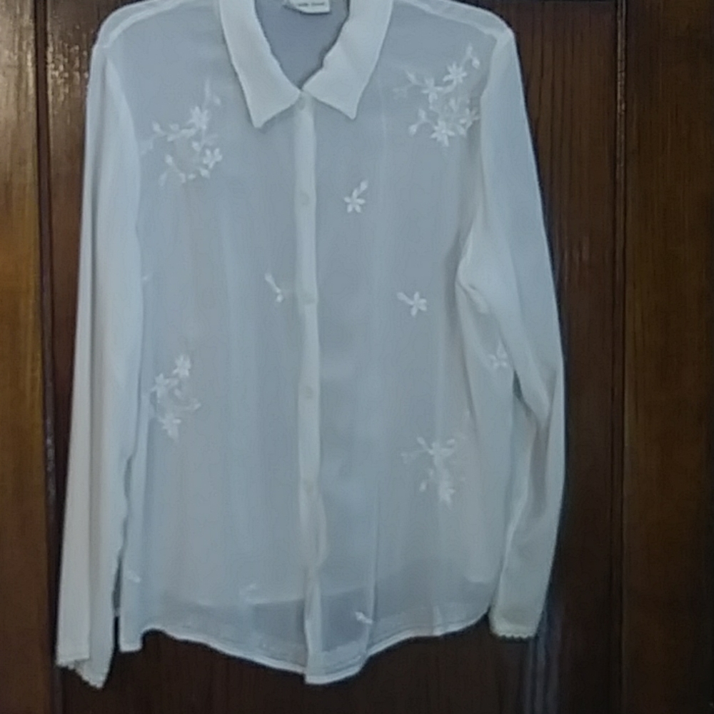 Embellished sheer blouse